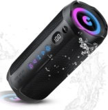 Portable Bluetooth Speaker, Bluetooth 5.4 Speaker,25W Dual Speaker with LED Display, Deep Bass, 25H Playtime, Colorful RGB Lights, IPX7 Waterproof,TWS pairing for Outdoor/Home/Party/Travel,Gift Ideas