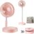 Portable Standing Fan, Foldable Telescopic Pedestal Fan with 7200mAh Battery, Rechargeable Floor Fan With 4 Speeds & 180 Tilt, Portable Fans Rechargeable for Bedroom, Home, Office and Travel (Pink)