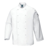 Portwest C833 Chefs Suffolk Jacket Cotton, Machine Washable, Stud Front