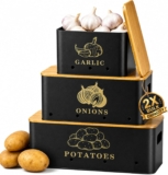 Potato and Onion Storage Bins, 2X Bulk Capacity, 3 Pack