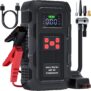 Povasee Jump Starter Power Pack with Air Compressor 150PSI, 6000A Car Jump Starter with Auto Shutoff Tyre Inflator, 12V Battery Booster (10L Gas/8L Diesel) Jump Pack with LED Light, Outport (Red)