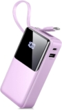 Power Bank 10000mAh, 3A Phone Charger Power Bank Fast Charging with USB-C in&out, 3 Outputs Portable Charger Battery Pack with Built-in Cables Compatible with iPhone16/15/12/11/13/14/Tablets/Samsung