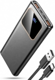 Power Bank Fast Charging 12800mAh, Slim Portable Charger for iPhone Samsung 22.5W PD 3.0 & QC 4.0, USB-C Input and Output, LED Battery Display, Charges 3 Devices At Once, Ideal For Travel