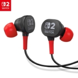 PowerA Wired Earbuds for Nintendo Switch 2 Black,Officially Licensed,8 mm Speaker Drivers,3 Swappable Tips Drawstring Storage Bag Prime Deal