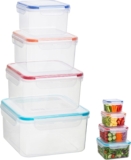 Premier Housewares Airtight Lids 4Pc Square Food Containers Versatile Plastic Container For Kitchen Multi Purpose Plastic Tupperware Sets Durable Food Storage Container