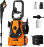 Pressure Washers 1800w 140Bar 420L/h Jet Washers Pressure Washers with Adjustable Nozzle & Foam Cannon Accessory,Electric Power Washer for Patio/Car/Garden/Driveway