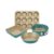 Prestige Nadiya Teal and Gold round Carbon Steel Bakeware Set Pack of 4