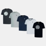 Pretty Green Mens 5-Pack Cotton Crew Neck Short Sleeve T-Shirt
