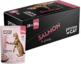 PrimaCat – Complete Wet Cat Food, Salmon in Gravy Cat Food, 28x85g
