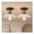 Prime Deal-Qcyuui 2-Pack Vintage White E27 Semi-Flush Ceiling Lights