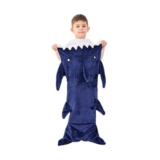 Prime Deal-Softan Kids Shark Blanket, Soft Flannel, Dark Blue, 19×44