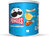 Pringles Salt and Vinegar Flavour Potato Chips, 40g, (Pack of 12) Individual portions offer easy portion control and remain fresh, providing a crispy texture for catering.