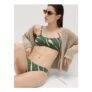 Printed Padded Twist Front Bandeau Bikini Top