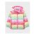 Printed Puffer Jacket in Rainbow Stripes
