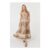 Printed Ruched Sleeveless Maxi Dress in Brown