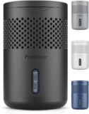 Pro Breeze Osmo Dehumidifier – Silent & Refillable Moisture Absorber for Damp & Condensation at Home, Bedroom, Wardrobe – Bathroom Mould Remover with 700g Refillable Tablet – Black