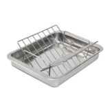 ProCook Stainless Steel Roasting Tin with Small V-Shape Rack 32cm X 43cm