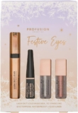 Profusion Cosmetics Festive Eye Kit with Liquid Eyeshadow, Classic Black Liquid Liner, and Lash out Loud Lengthening Curling Mascara for Flawless Eye Catching Look