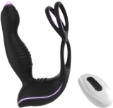 Prostate Massager Anal Toys with Penis Ring 10 Vibrating Modes Male Sex Toys Anal Vibrator for Men Male Adult Toys for Men Remote Control Vibrator Butt Plug Waterproof Vibratorset for Woman