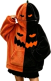 Pumpkin Hoodies for Women UK Halloween Costumes Oversized Hooded Sweatshirt