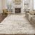 PureCozy Beige Rugs Living Room Rug 200x300cm Washable Non Slip Abstract Natural Neutral Modern Carpet Bedroom Bedside Kitchen Hall Lounge Low Pile Large Carpets