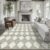 PureCozy Grey Living Room Area Rug, 240×300 cm Machine Washable Non Slip Checkered Boho Extra Large Rugs for Bedroom Dining Room Office, Stain Resistant Low Pile Carpet for Indoor Home Decor