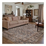 PureCozy Vintage Rug for Living Room 180×270 Cm Brown Washable