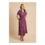 Purple Ditsy Puff Sleeve Waisted Midi Dress-£23.21 with Code EXTRA15