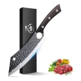 Purple Dragon Hand-Forged High-Carbon Steel Chef Knife with Wooden Handle