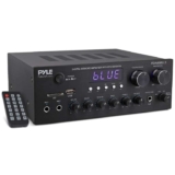 Pyle Stereo Amplifier Audio Receiver with Remote Control – Bluetooth Streaming, MP3/USB/SD/FM Radio, 2.0 Channel HiFi Sound System