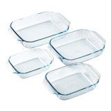 Pyrex Set of 4 Rectangular Oven Dishes with Wide Handles