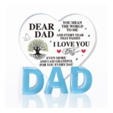 QBEJIME Acrylic Heart Dad Plaque – Fathers Day Gift