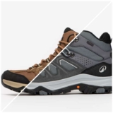 QUECHUA Mens high-rise waterproof hiking boots, MH500 – Grey/Brown (Free C&C)