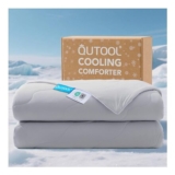 QUTOOL Grey Cooling Blanket for Night Sweats, Dual-Sided 200×220 Cm