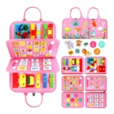 Qizfun Busy Board Montessori Toy for Kids 3, Sensory-Motor