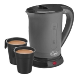 Quest Black Compact Travel Kettle, 0.5L, 2 Cups, Auto Cut-Off