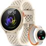 Quican Smart Watches for Women Men, Answer/Make Call, 1.27 AMOLED Fitness Watch with Heart Rate/Sleep/SpO2 Monitor, 120 Sports, 3ATM Waterproof Activity Tracker Smartwatch for Android iOS, 2 Straps