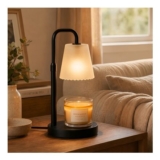 Quigo Candle Warmer Lamp, Frosted Lampshade, Black