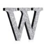 Qunclay 5.7in Silver Crystal Diamond Letter W Wall Decor