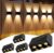Quntis 6 Lens Large Up Down Solar Fence Lights Outdoor, 4Pack Warm White & RGB Wall Lights 13 Modes Auto Cycle, 12H Runtime IP65 Waterproof Led Solar Lights for Garden Patio Deck Courtyards Gate Step