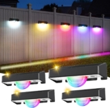 Quntis Solar Fence Lights Outdoor Garden Linear Light Effect, 4Pack