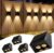 Quntis Solar Wall Light Outdoor, 4Pack Warm White & RGB Front Door Light, IP65 Waterproof Solar Fence Lights, Up Down Outside Lights for Wall Garden Porch Deck Stair Yard Backyard Pathway Black