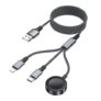RAVIAD 3-in-1 Apple Watch Charger, 2m USB-C/iPhone Cable