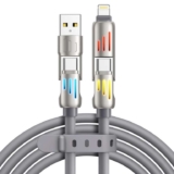 RAVIAD 4 in 1 Multi Charger Cable 1.2M 240W with RGB LED Light, USB C/USB A to Lightning, USB C/USB A to Type C – Sold by LUOYUAN-UK