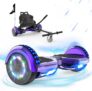 RCB Hoverboards with Go Kart Seat Bundle for Kids Segways Built in LED lights Bluetooth Speaker Hoverboards, Gift for Kids and Adult