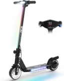 RCB R12 Electric Scooter for Kids age 6-12, Up to 9.3 mph & 6.2 Miles, 6.5 Foldable Electric Scooter, LED Display,LED Rainbow Light,Two Types of Braking,Gift for Kids