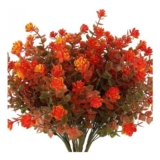 RECUTMS 8-Pack Artificial Outdoor Flowers UV-Resistant Autumn Decor