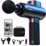 RENPHO Smart Deep Tissue Massage Gun, Bluetooth, 5 Speeds, 5 Heads, 10mm Percussion with Case for Muscle Recovery