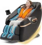 ROTAI Massage Chair Full Body, Zero Gravity with 24 Fixed Rollers (Black) 15 Auto & 7 Manual Programs, 28 Airbags, Neck & Back Massage Recliner, Bluetooth & Heating Pad, Rocking Comfort for Home