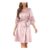 RSLOVE Womens Pink Satin Kimono Robe with Lace Trim
